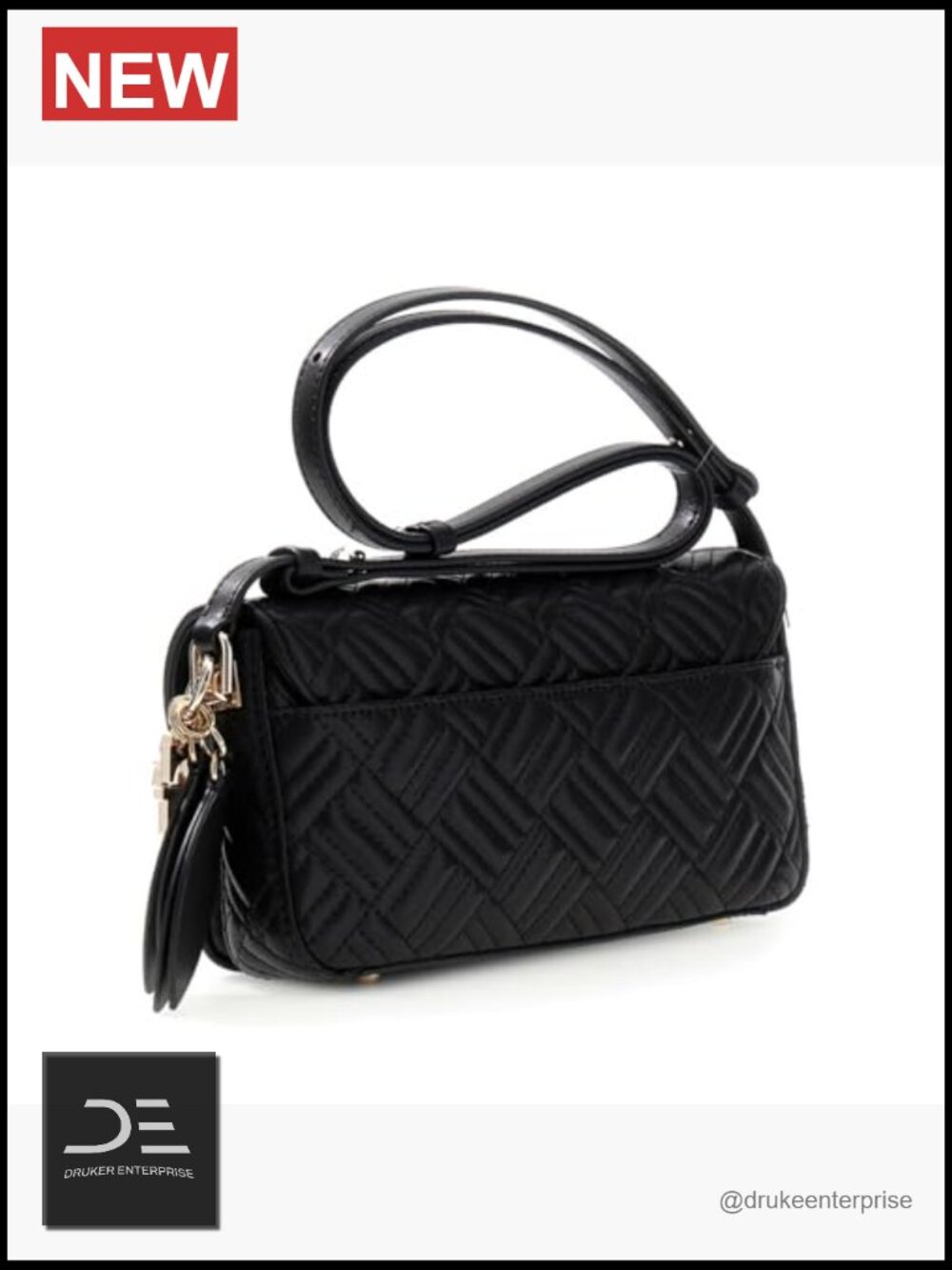 Convertible Crossbody Flap with Quilted Texture and Removable Charm - Picture 2 of 4